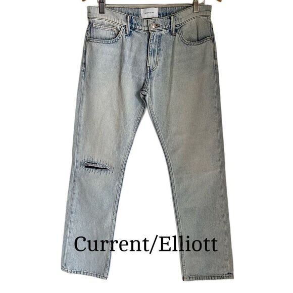 New Current Elliot Light Wash Mid-Rise Straight Leg Denim Jeans - Picture 1 of 13